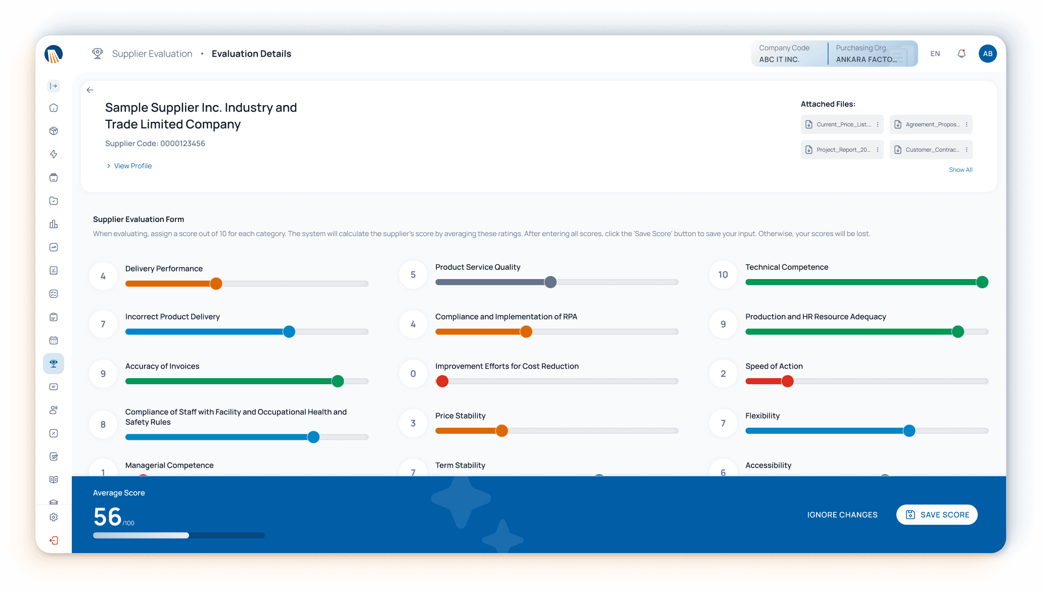 Supplier Evaluation